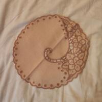 Centrino Vintage Tessuto Ricamato Punto Richelieu