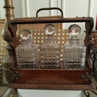 Tantalo vintage legno 3 decanter e serratura