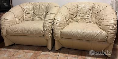 Coppia poltrone in pelle