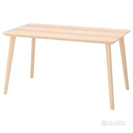 Tavolo Ikea Lisabo 140x78 frassino e betulla