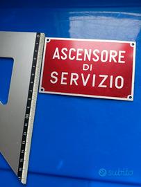 targa vintage ascensore 