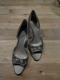 Gucci Crystal Horsebit D'Orsay Peep-Toe Pumps