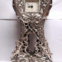 Orologio pendolo tavolo laminato ARGENTO BAROCCO