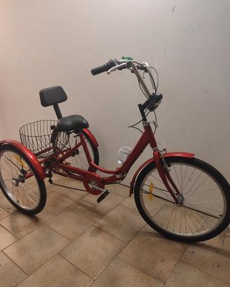 Bicicletta rossa a 3 ruote