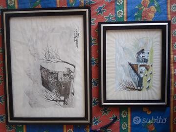2 disegni con cornice