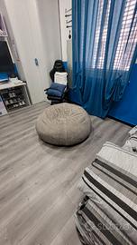 Pouf come nuovo con pelo morbido con cerniera