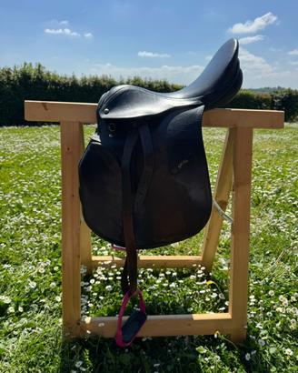 Sella da Salto Ostacoli Cuoio 17.5” - Black