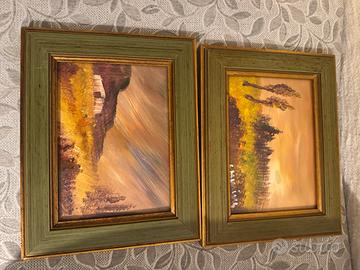 Coppia dipinti ad olio Celestino Manini