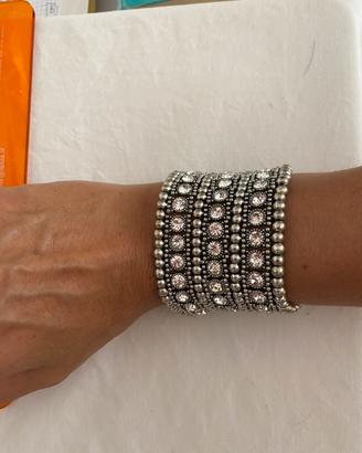 Bracciale con elastico e strass