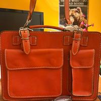 Borsa in pelle arancione ( artigiani veneti )