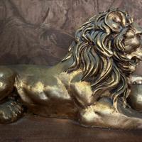 Scultura decorativa Leone dorato