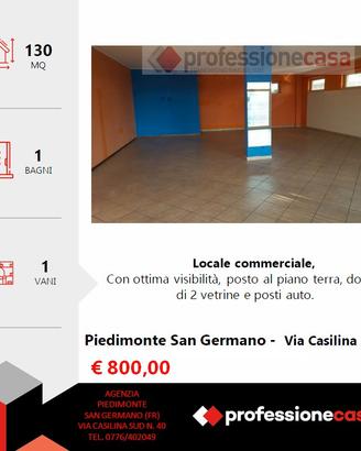 Locale fronte strada con 2 vetrine