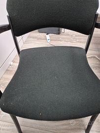 3 Seggiole da Ufficio Nere in Tessuto