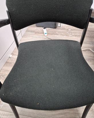3 Seggiole da Ufficio Nere in Tessuto