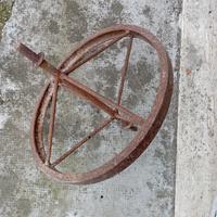 5 ruote in ferro per carriole vintage