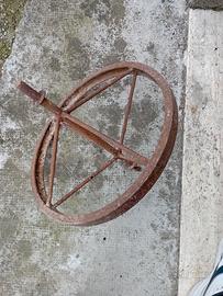 5 ruote in ferro per carriole vintage