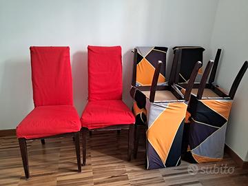 vedesi 6 sedie imbottite gambe legno scuro