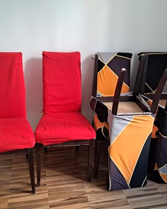 vedesi 6 sedie imbottite gambe legno scuro