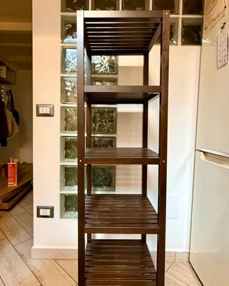 Scaffale in legno scuro 5 ripiani