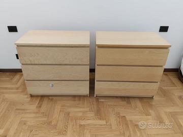 CASSETTIERA MALM TRE CASSETTI