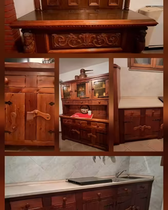 Cucina NUOVA in legno massello con soggiorno