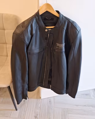GIACCA MOTO TRIUMPH IN PELLE NERA - TAGLIA L (50)