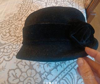 cappello donna lana nero vintage