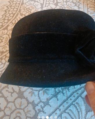cappello donna lana nero vintage