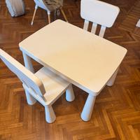 Tavolo ikea mammut con 2 sedie