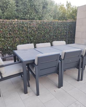 SET TAVOLO DA ESTERNO 8 POSTI – DESIGN MODERNO 