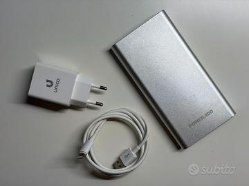 Batteria portatile 12000mAh + cavo + alimentazione