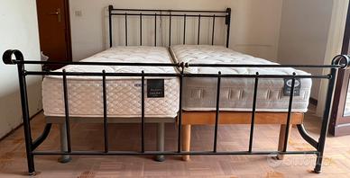 Letto in ferro battuto con reti e materassi