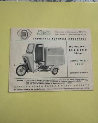 Depliant originale itom astor furgone 50 cc