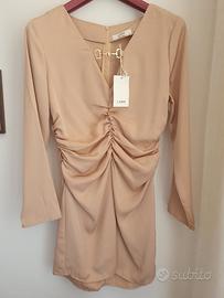 Vestitino leggero beige a maniche lunghe