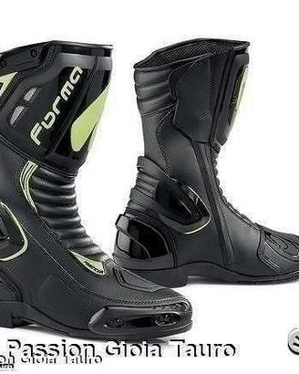 FORMA Stivali Moto Racing Freccia Neri Giallo Fluo