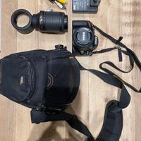 Nikon D3200 con obiettivi 18-55 e 55-200 + borsa
