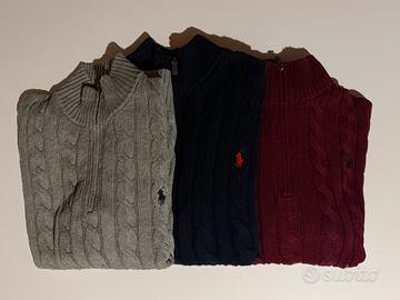 Maglioni in cotone a trecce con cerniera