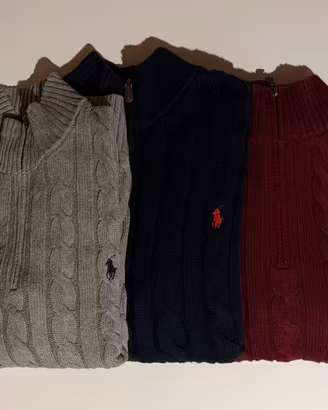 Maglioni in cotone a trecce con cerniera