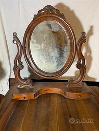 Antica Toiletta Specchiera in noce