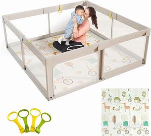 Mloong 150x150x68cm Box Bambini con Materassino, R