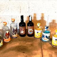 LOTTO DI 8 BOTTIGLIE ILLUSTRATE COME DA FOTO