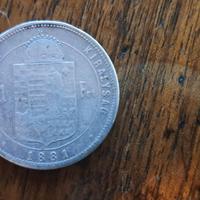 UNGHERIA - MONETA DA 1 FIORINO DEL 1881