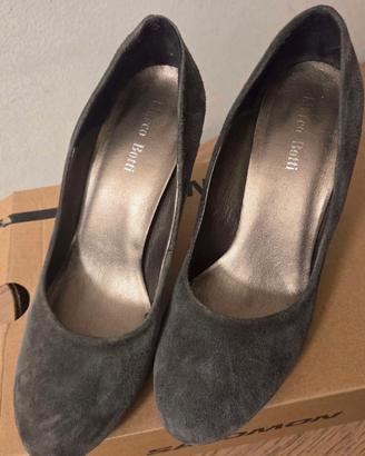 scarpe donna Botti tacco grigio scamosciato 38