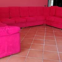 Divano 12 posti in tessuto Alcantara