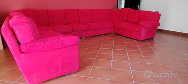 Divano 12 posti in tessuto Alcantara