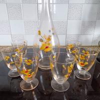 Servizio bicchieri + bottiglia vintage.