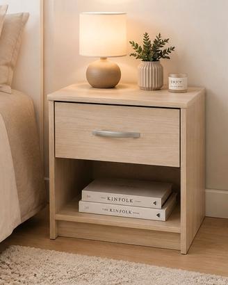 Comodino moderno rovere chiaro desing semplice