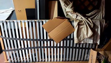 Letto IKEA MALM NERO RETE + CASSETTONI + COMODINO,