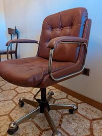 Poltrona ufficio vintage in pelle