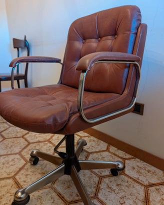 Poltrona ufficio vintage in pelle
